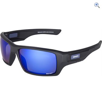 Sinner Sunburst Sunglasses (Black/Sintec Blue Revo) - Colour: Matte Black